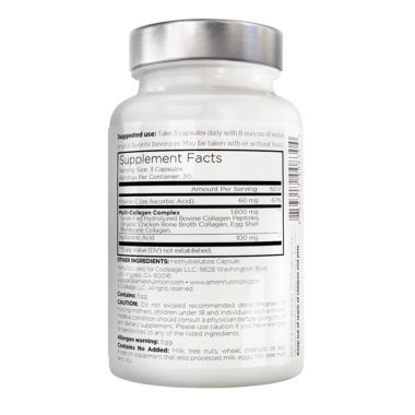 Amen Collagen Peptides 5 Types, Vitamin C, Hyaluronic Acid Capsules - 90ct. View a larger version of this product image.