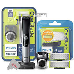 Philips Norelco Oneblade Pro Hybrid Electric Trimmer and Shaver with 2 Pack Replacement Blade
