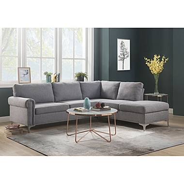 Yeah Depot Melvyn Sectional Sofa in Gray Fabric. View a larger version of this product image.