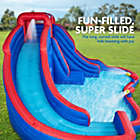 Alternate image 2 for Sunny & Fun Double Dip Inflatable Water Slide Park - Heavy-Duty for Outdoor Fun - Climbing Wall, 2 Slides & Splash Pool - Easy to Set Up & Inflate with Included Air Pump & Carrying Case