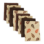 Contemporary Home Living Set of 8 Beige and Brown Rectangular Kitchen Dish Towels 19"