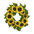 Alternate image 0 for Nearly Natural 4787 Sunflower Wreath, 22-Inch, Yellow