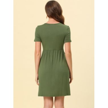 cheibear Women's Pajama V-neck Sift Sexy Nightdress Stretchy Lounge Dress, Rayon Sleepwear Sleepshirts Nightdress Regular Fit Gown Dress, Green M. View a larger version of this product image.