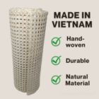 Alternate image 1 for 18" Wide Semi-Bleached Rattan Webbing Roll for Caning Projects, Natural Pre - Woven Open Mesh for Caning Chair, Craft Cabinet and Furniture - Rattan Hexagon Cane Webbing - Discount Trends