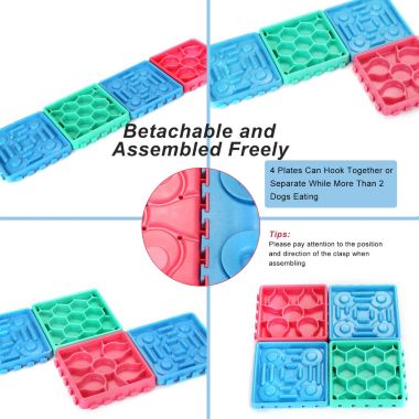 Ownpets 4pcs Pet Slow Feeder Tray Set Anti-Slip Slow Eating Dog Feeder Trays & Licking Trays. View a larger version of this product image.