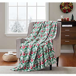 Kate Aurora Holiday Living Holly Pines Christmas Tree & Oraments Accent Throw Blanket - 50 in. W x 60 in. L