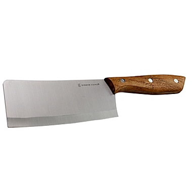 Gibson Home Seward 6 inch Stainless Steel Cleaver with Wooden Handle. View a larger version of this product image.