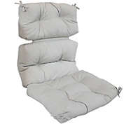 Sunnydaze Indoor/Outdoor Olefin Polyester Tufted High Back Patio Dining Chair Cushion - 23" x 47" - Gray