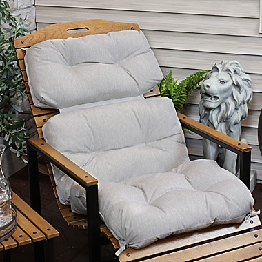 Sunnydaze Indoor/Outdoor Olefin Polyester Tufted High Back Patio Dining Chair Cushion - 23" x 47" - Gray. View a larger version of this product image.