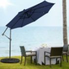 Alternate image 1 for Hooya Imp.& Exp.  10 Feet Patio Solar Powered Cantilever Umbrella with Tilting System