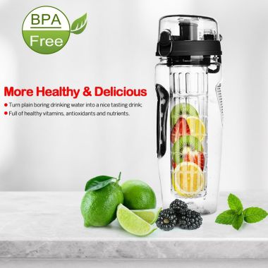 Eggracks By Global Phoenix Fruit Infuser Water Bottle 32OZ Juice Shaker Sport. View a larger version of this product image.