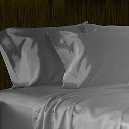 SHOPBEDDING Luxury Satin Pillowcase, Silver Standard, Open End Pillow Cover