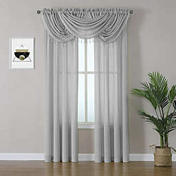 Kate Aurora Living 5 Piece Rod Pocket Sheer Window Curtains & Valances Set - 52 in. W x 84 in. L, Gray