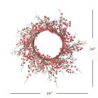 Alternate image 0 for Floral Home Large Red Berry Wreath; 22" Holiday Decorative Valentines Day Wreath for Front Door, Fireplace, Mantel, Xmas Décor, Front Door Decor