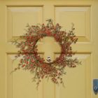 Alternate image 2 for Floral Home Large Red Berry Wreath; 22" Holiday Decorative Valentines Day Wreath for Front Door, Fireplace, Mantel, Xmas Décor, Front Door Decor