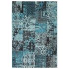 Alternate image 0 for Chaudhary Living 5.25' x 7.5' Blue and Black Distressed Patchwork Rectangular Area Throw Rug