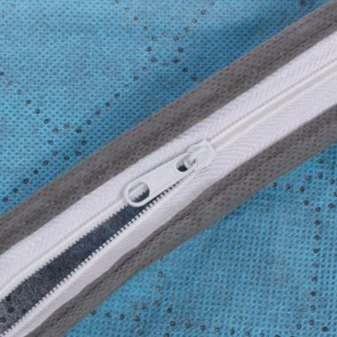 Unique Bargains Capacity Clothes Storage Bag Organizer with Handle and See-Through Panel, Blanket Pillows Quilts Clothes Beddings Storage Bag Organizer Container 17.3" x 11" x 18.8"(L*W*H) Blue. View a larger version of this product image.