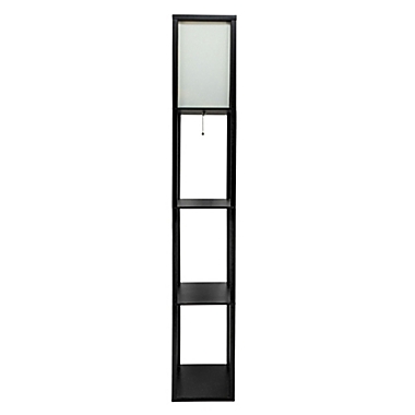 Kingston Living 62.5" Black and White Etagere Floor Lamp with Square Shade. View a larger version of this product image.