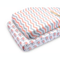 Bublo Baby Changing Pad Cover Sheets Set, 2 Pack, Universal Fitted Changing Table Covers for Boys and Girls, Comfortable Cozy Cradle Sheets, Breathable Soft Jersey Cotton, Fitted 32x15x5 Inches Pads, Grey