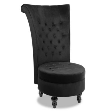Tolead Royal Velvet High Back Armless Chair, Retro Elegant Luxury Throne Chair, Upholstered. View a larger version of this product image.