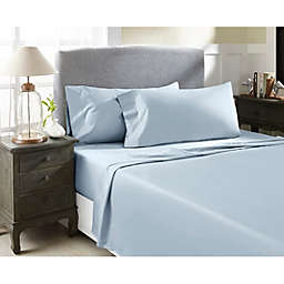 Perthshire Platinum Concepts 800 Thread Count Solid Sateen Sheet - 4 Piece Set - King, Lite Blue