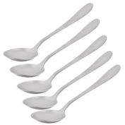 Unique Bargains Stainless Steel Food Grade Dinner Spoon, 7.4 Inch Table Spoon Dessert Spoon Utensils Cutlery for Kitchen Restaurant, 5 Pieces