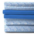 Alternate image 1 for Lux Decor Collection 4-Pieces Deep Pocket Microfiber Printed Bed Sheet Set in Twin Size White Blue