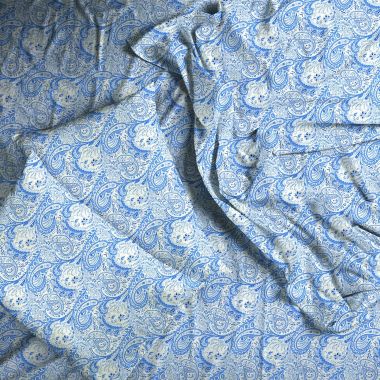 Lux Decor Collection 4-Pieces Deep Pocket Microfiber Printed Bed Sheet Set in Twin Size White Blue. View a larger version of this product image.