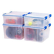 IRIS USA Set of 4 Element Resistant Gasket Storage Box Combo in Clear/Blue