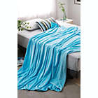 Alternate image 3 for L&#39;baiet Modern Indoor Fleece Twin Blanket 60"x80" 100% Polyester, Fluffy, Cozy, Plush, Microfiber, Warm Bedding Cover - Blue