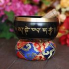 Alternate image 2 for Cottage Handicraft, The Black Coloured Singing Bowl, Medium with free Elephant Gift