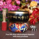 Alternate image 3 for Cottage Handicraft, The Black Coloured Singing Bowl, Medium with free Elephant Gift