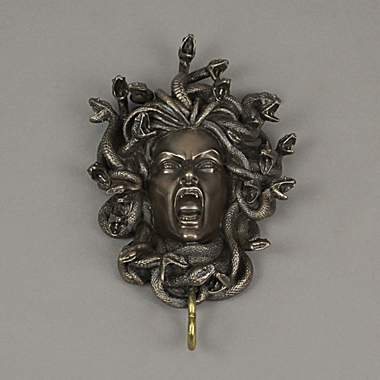 Veronese Design Head of Medusa the Greek Gorgon Serpent Bronze Finish Wall Hook 8 Inches. View a larger version of this product image.
