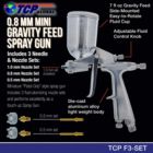 Alternate image 1 for TCP Global .8mm Miniature "Pistol Grip" Gravity Feed Spray Gun with .5mm & 1.0mm tips & Side Mounted Cup