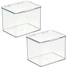 Alternate image 0 for mDesign Stackable Closet Storage Bin Box with Lid, 2 Pack - Clear