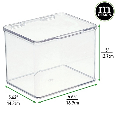 mDesign Stackable Closet Storage Bin Box with Lid, 2 Pack - Clear. View a larger version of this product image.