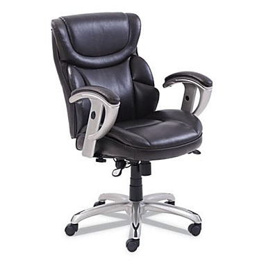 Emerson Task Chair, Supports Up to 300 lb, 18.75" to 21.75" Seat Height, Brown Seat/Back, Silver Base. View a larger version of this product image.