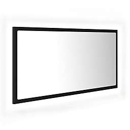 vidaXL LED Bathroom Mirror Black 35 4x3 3x14 6 Chipboard