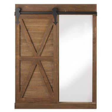 Accent Plus Chalkboard And Mirror With Barn Door. View a larger version of this product image.