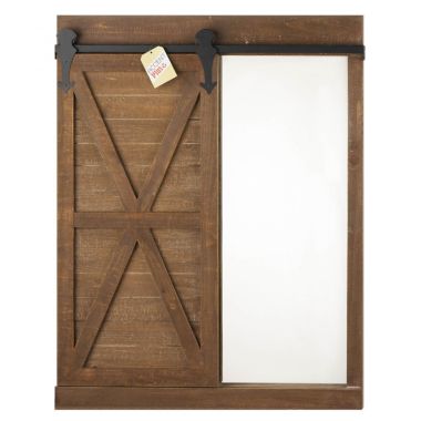 Accent Plus Chalkboard And Mirror With Barn Door. View a larger version of this product image.