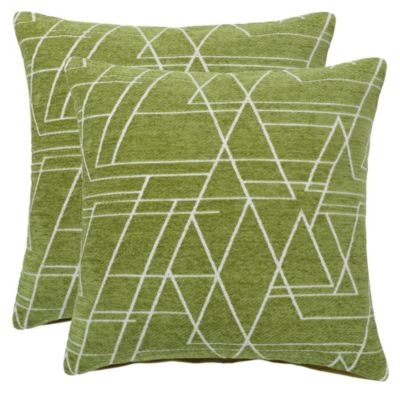 PiccoCasa Polyester Square Throw Sham Covers, 18X18In Green