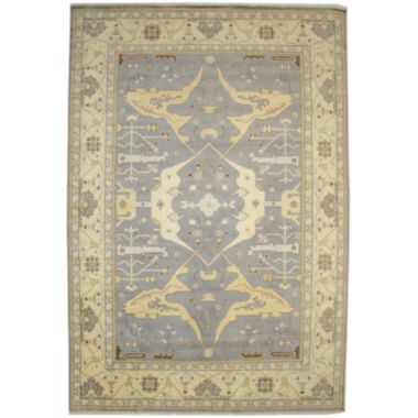 Gray Floral 12X18 Oushak Oriental Rug. View a larger version of this product image.