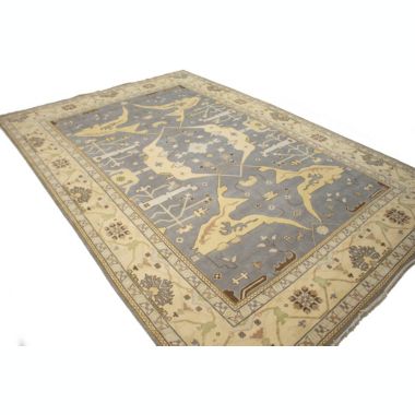 Gray Floral 12X18 Oushak Oriental Rug. View a larger version of this product image.