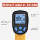 Alternate image 2 for Chef Pomodoro Infrared Thermometer, Backlit LCD Display, -58℉～1022℉ (-50℃～550℃) Temperature Gun, (Not for Human-Use), Red Laser, Adjustable Emissivity, No Touch, Pizza Stone Oven BBQ Fridge