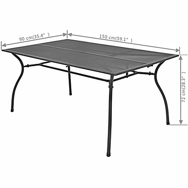 vidaXL Patio Table 59"x35.4"x28.3" Steel Mesh. View a larger version of this product image.