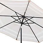Alternate image 1 for Sunnydaze Outdoor Aluminum Pool Patio Umbrella with Solar LED Lights, Tilt, and Crank - 9&#39; - Beige Stripe