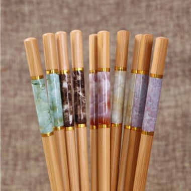 Discount Trends Chopsticks 5 Pair Set Anti-skid Marbling Chinese style Bamboo Chop Stick Wooden Chopsticks Set Japanese Gift Set Bamboo Chopstick Reusable. View a larger version of this product image.