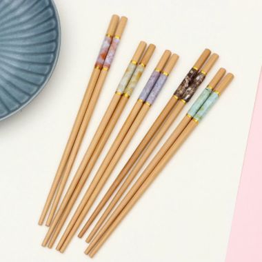 Discount Trends Chopsticks 5 Pair Set Anti-skid Marbling Chinese style Bamboo Chop Stick Wooden Chopsticks Set Japanese Gift Set Bamboo Chopstick Reusable. View a larger version of this product image.