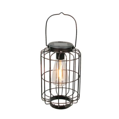 Things2Die4 Metal Hanging Bird Cage LED Solar Light Indoor Outdoor Accent Patio Decor. View a larger version of this product image.