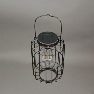 Things2Die4 Metal Hanging Bird Cage LED Solar Light Indoor Outdoor Accent Patio Decor. View a larger version of this product image.